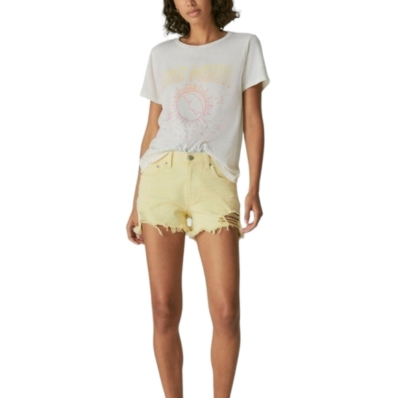 WOMEN'S Lucky Brand Rainbow Crew Janice Joplin Bad Moon T-Shirt Size:L - Picture 1 of 4